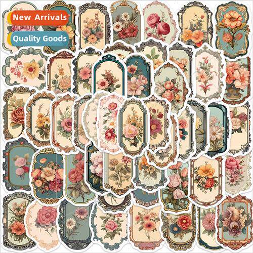 50 vintage floral mirror graffiti stickers personalized deco