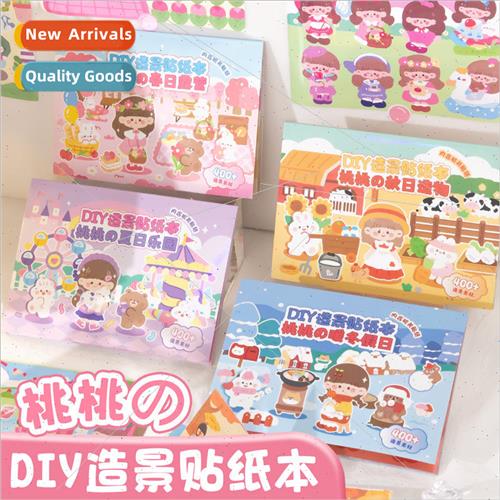 sticker book cute fantasy handbook scenic 3d bubble sticker