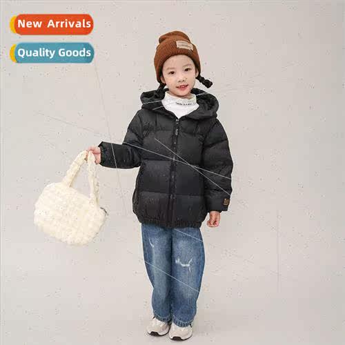 Childrens black and gold model hooded down cotton jacket jac