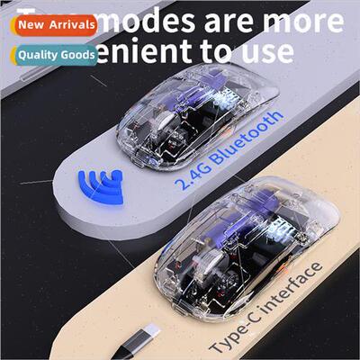 Three mode silent transparent bluetooth wireless mouse recha