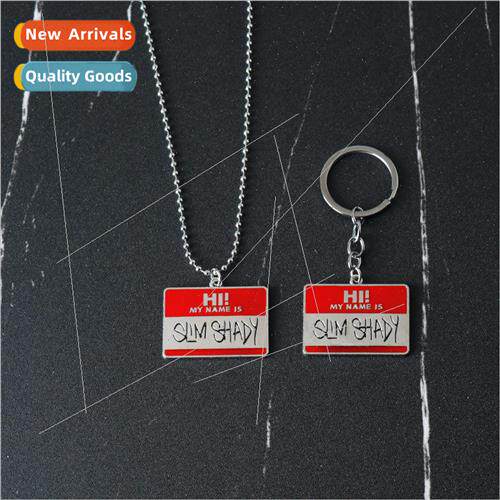 American rapper Gangsta Eminem Slim Shady tag necklace keych