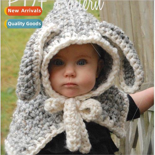 Childrens handmade rabbit warm cloak cape hat animal wool ha