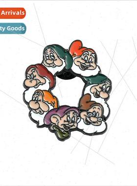 Cartoon creative personality around the metal badge seven dw