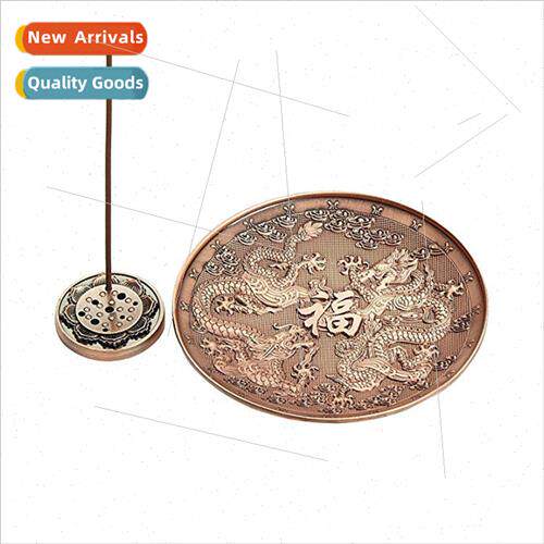 Dragon and phoenix alloy incense tray Double dragon incense