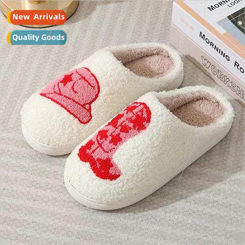 New home cowboy boots warm winter cotton slippers couple men