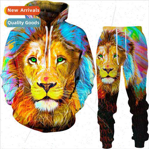 2021 New Couple Suit 3D Colorful Printed Animal on Men and W
