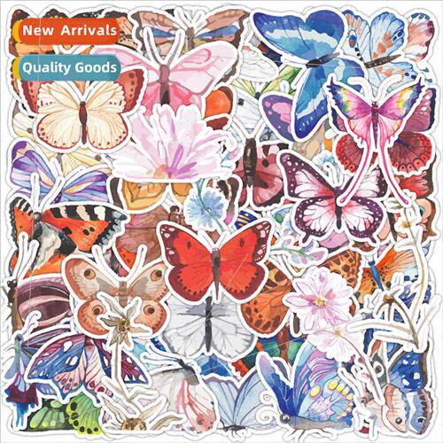 50 watercolor butterfly graffiti stickers cell phone compute