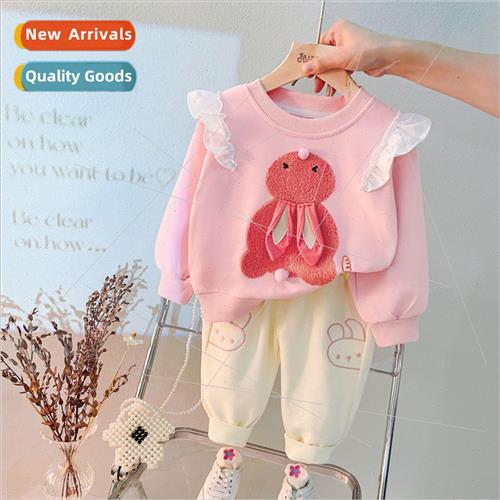 Girls long-sleeved sweater suit fall childrens new suit smal