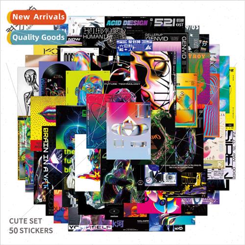 50 pcs of retro personalized graffiti stickers books water c