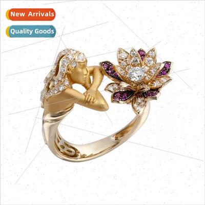 new inlaid zirconia popular personality ring fashion men and