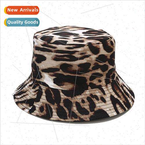 The new leopard print cotton fisherman hat ladies double-sid