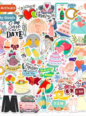 50 Wedding Love Stickers Valentines Day Doodle Stickers I lo
