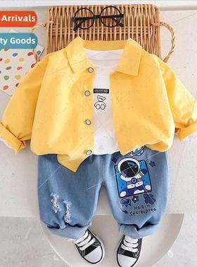 New 2023 Cavalry slant bear three-piece Korean fashion cardi