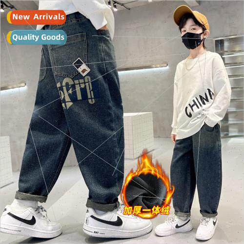 Childrens wear boys padded pants fall and winter boys jeans