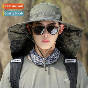 large brim hat Neck summer sunscreen men graffiti protection