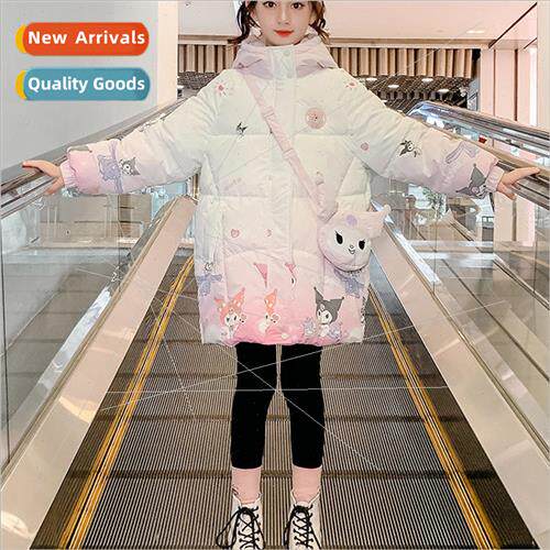 Girls down cotton jacket 2023 new 适用eign- girls big boys w