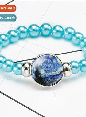 World Famous Paintings Pattern Gemstone Bracelet Museum Famo