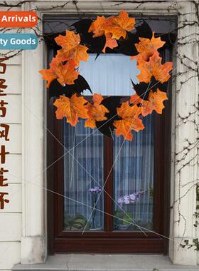 Halloween Thanksgiving Decoration Bat Wreath Hanging Bar Dec