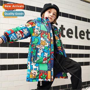 long white team duck thickened boys jacket Woof down