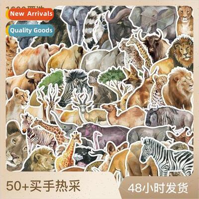 50 watercolor African state animal graffiti stickers cell ph