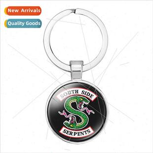 Movie TV Theme Riverdale Fashion Time Gemstone Keychain Keyr