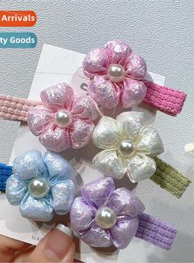 Korean  of the fabric pearl bright flash flowers small clip