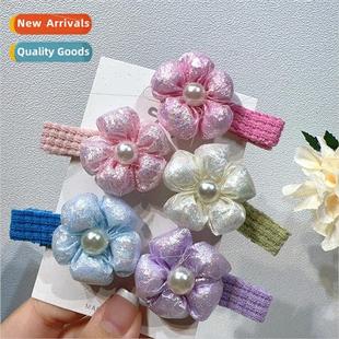fabric pearl small clip flowers the flash Korean bright