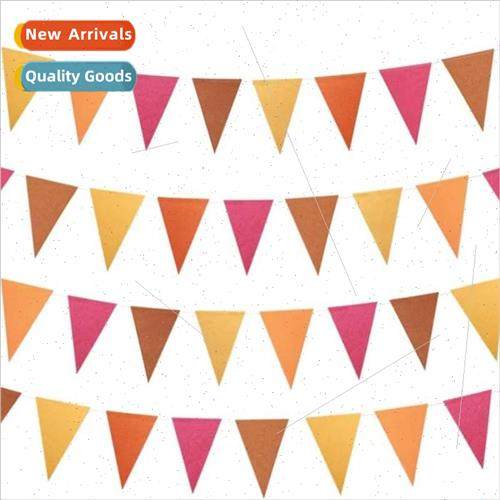 Thanksgiving Triangle Flag Hanging Decoration Fall Theme Red