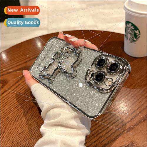 适用 iPhone14ProMax Electroplating Diamond Dog Phone Case Gr