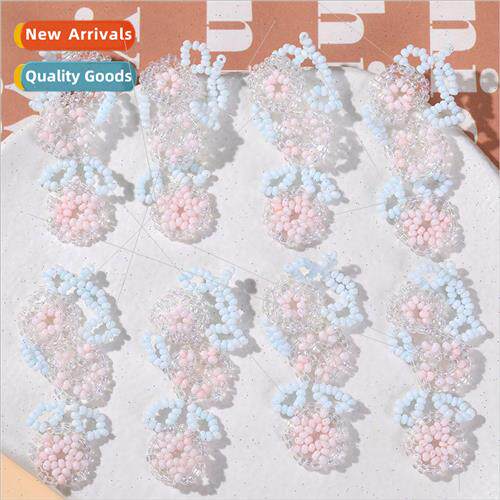 Korea macaron asymmetric splicing flowers diy handmade weavi