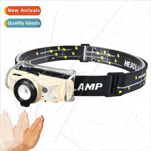 New zoom sensor headlamp USB rechargeable outdoor camping LE