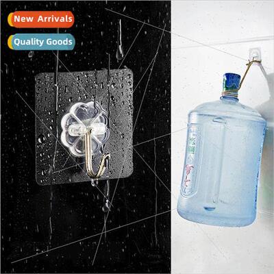 Bathroom no-punch adhesive hooks set wall mop holder plug ha