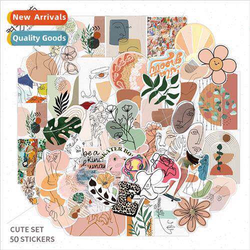 50 small fresh bohemian ins decorative stickers luggage scoo