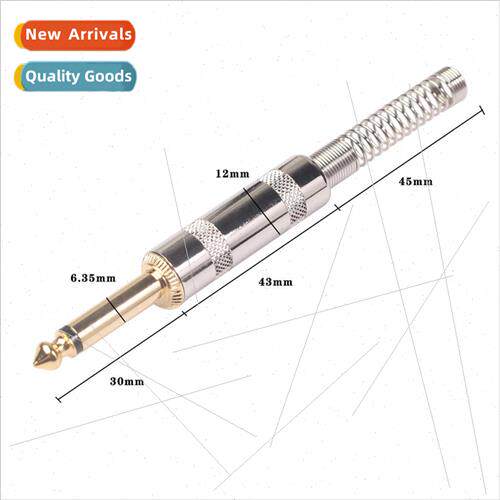 Thickened metal shell with spring protection 6.35mm guitar c
