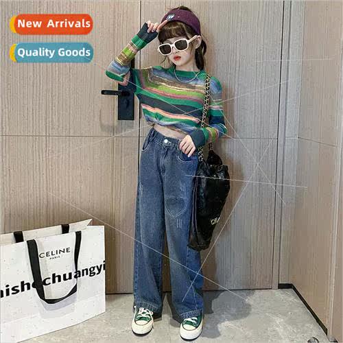 2023 new childrens clothing girls casual suit fall  middle a