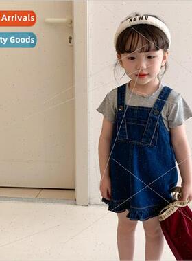 Korea 2023 summer new girls denim undershirt dress fashion r