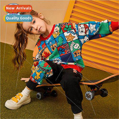 Woofers clothes childrens sweater fall 2023 new boys cartoon
