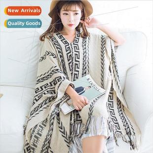 shawl back cape Big fall new the winter print and big