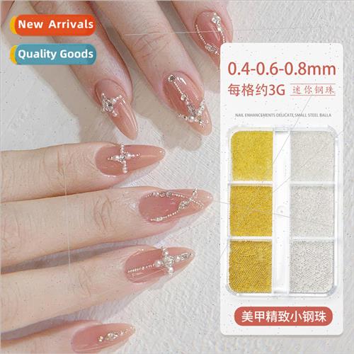 Nail jewelry mini small steel beads small size mixed gold an