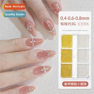 Nail jewelry mini small steel beads small size mixed gold an