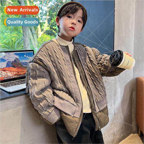 Boys winter jacket 2023 new childrens fall and winter clothi