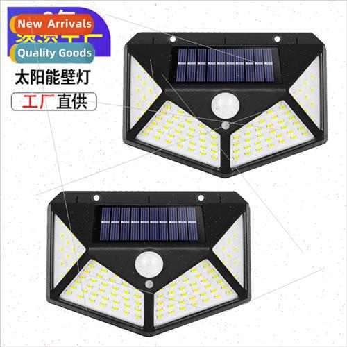 100LED Four de Sun Wall ght Waterproof Body Sensor Garden gh