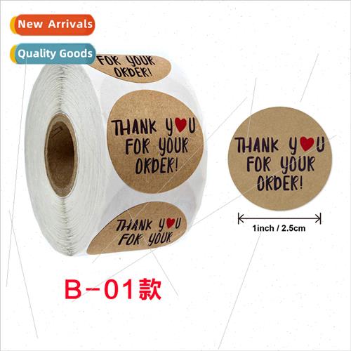 New rolls of kraft stickers holiday thank you decorative bak