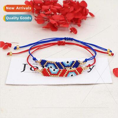 New bohemian  rice bead weaving eyes handmade beaded womens