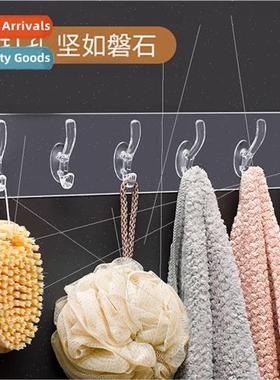 Strong adhesive hooks kitchen wall hanging 6 rows of hooks t
