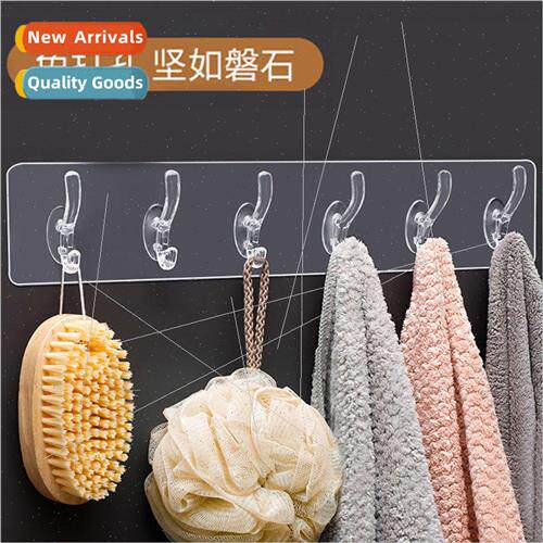 Strong adhesive hooks kitchen wall hanging 6 rows of hooks t