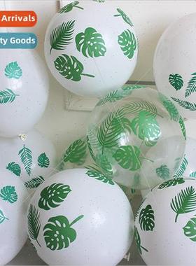 12 inch Clear Jungle Turtleback Leaf Latex Balloon Hawaiian