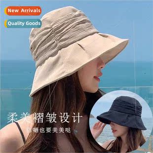 wide brim spring new children pleated hat 2023 fishermans