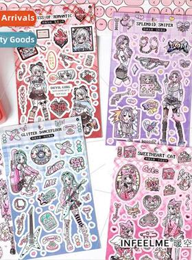 Hot girl stickers cartoon anime girl dress up handbook decor