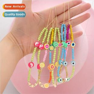 gold ceramic phone cell beads acrylic 4mm fruit soft Mixed